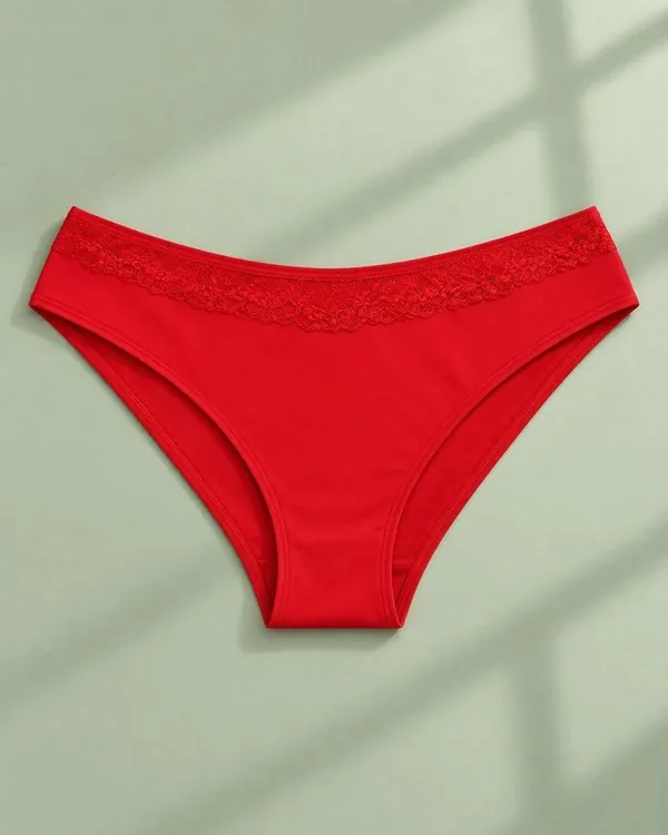 Kadın Likralı Beli Dantelli Bikini