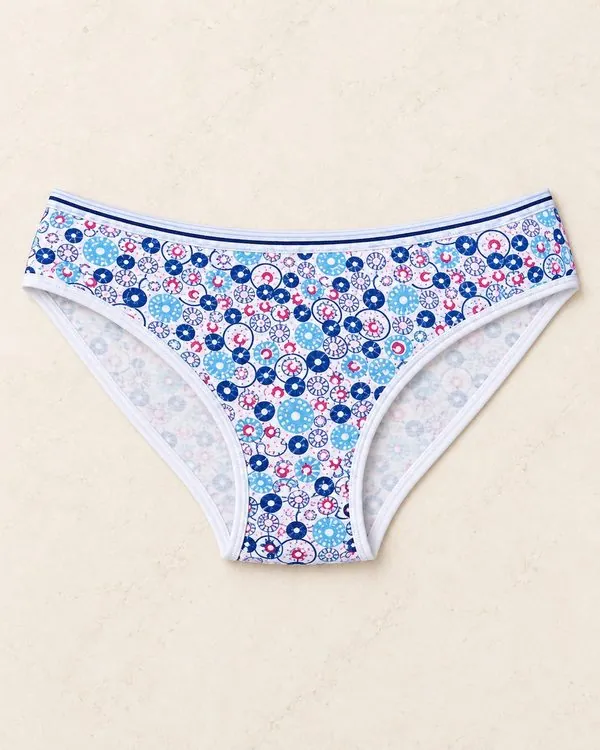 Kadın Likralı İnce Bel Halka Baskılı Bikini