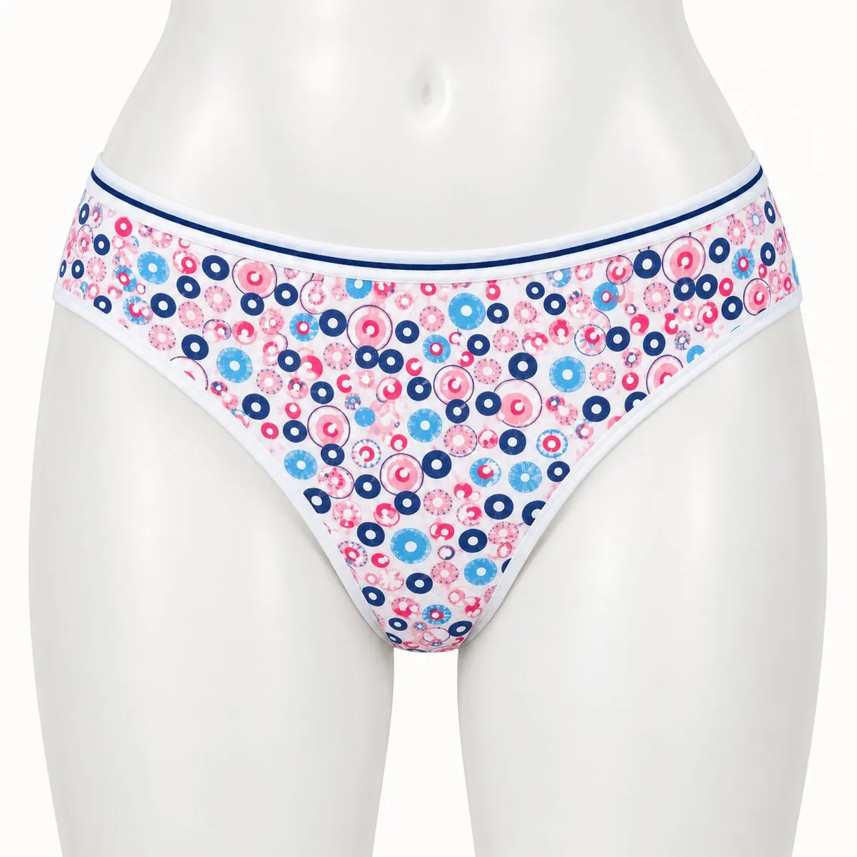 Kadın Likralı İnce Bel Halka Baskılı Bikini