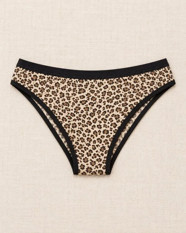 Kadın Likralı İnce Bel Leopar Baskılı Bikini
