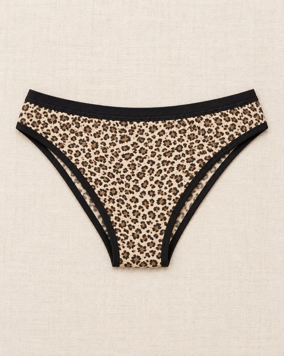 Kadın Likralı İnce Bel Leopar Baskılı Bikini