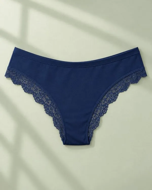 Kadın Likralı İnce Bel Paçası Dantel Bikini