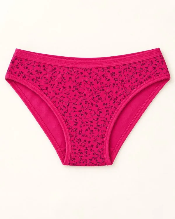 Kadın Likralı İnce Bel Sarmaşık Baskılı Bikini