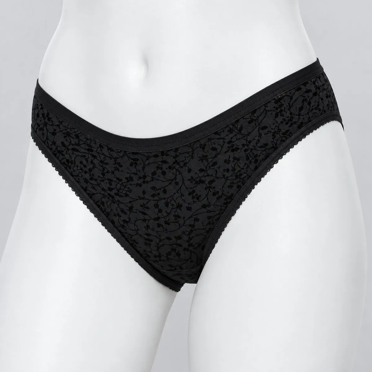 Kadın Likralı İnce Bel Sarmaşık Baskılı Bikini