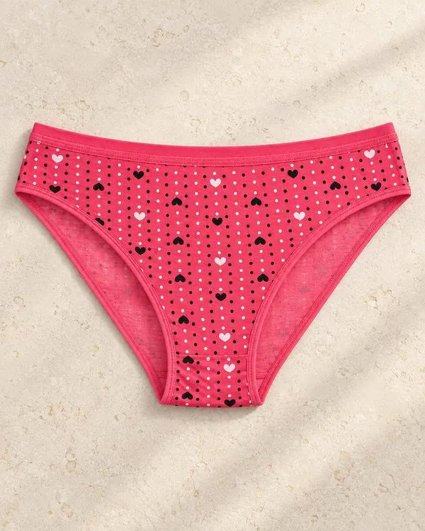 Kadın Likralı Kalpli Puantiyeli Bikini