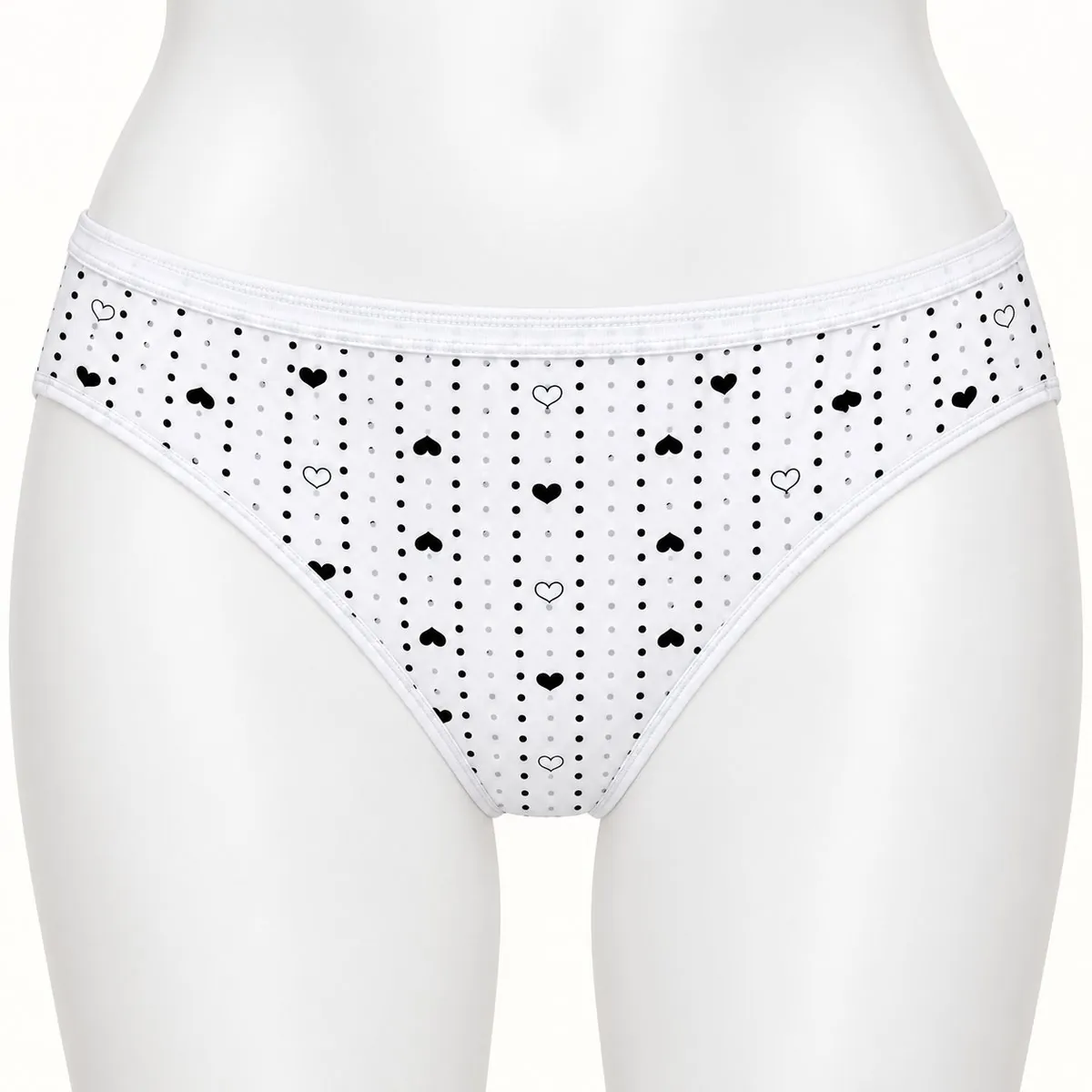 Kadın Likralı Kalpli Puantiyeli Bikini
