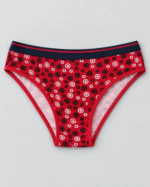 Kadın Likralı Kemer Lastikli Baskılı Bikini