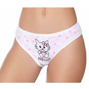Kadın Ribana İnce Bel Pembe Hello Baskılı Bikini